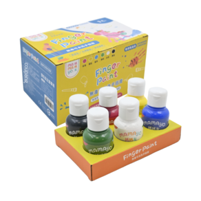 MAMAyO 媽媽友 可水洗幼兒無毒手指膏組 1歲以上, 標準色, 6色, 50ml, 1組