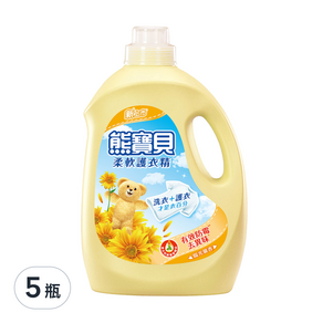 熊寶貝 衣物柔軟精 陽光馨香, 3.2L, 5瓶