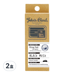 John's Blend 車用芳香劑補充包, 黑麝香, 2包, 2盒