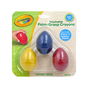 Crayola 繪兒樂 幼兒可水洗掌握蛋型蠟筆 紅色+黃色+藍色, 3色, 1組