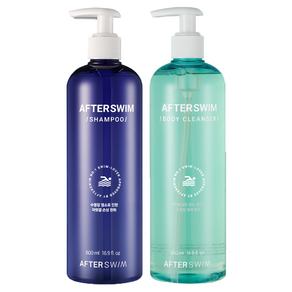 Afterswim 洗髮水 500ml + 沐浴露 500ml 套組, 1組