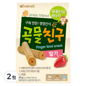 韓國 ivenet 穀物棒棒 9個月以上, 草莓, 40g, 2包