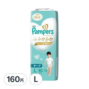 Pampers 幫寶適 日本境內版 一級幫黏貼型尿布, L, 160片