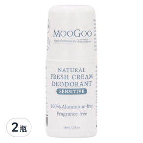 MOOGOO 天然草本體香劑 低敏無香, 60ml, 2瓶
