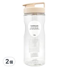 LocknLock 樂扣樂扣 輕鬆手提PET冷水壺, 奶茶色, 1.2L, 2個