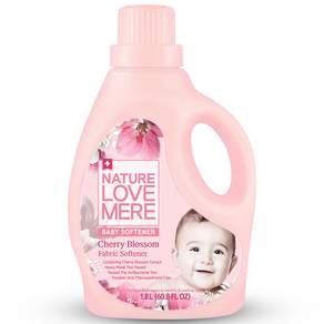 NATURE LOVE MERE 然自母愛 嬰幼兒衣物柔軟精 櫻花香, 1入, 1800ml