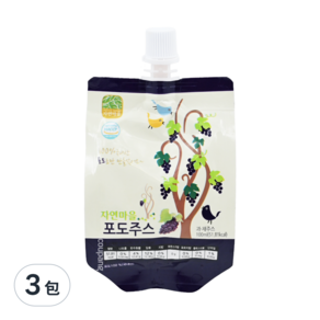 Nature Village 自然村 果汁 葡萄, 100ml, 3包