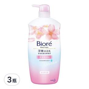 Biore 蜜妮 淨嫩沐浴乳 水采保濕型 浪漫櫻花香, 1kg, 3瓶