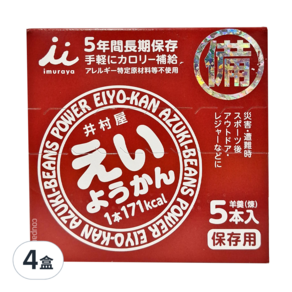 imuraya 井村屋 防災用 紅豆羊羹, 300g, 4盒