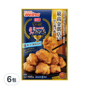 Nisshin Seifun 日清製粉 最高金賞炸雞粉 香蒜椒鹽, 100g, 6包