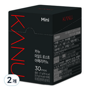 KANU Mini中度烘焙美式黑咖啡隨身包, 0.9g, 30條, 2盒