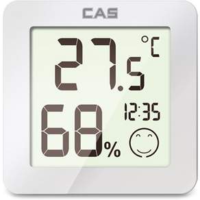 CAS 電子溫濕度計, 白色, 1入
