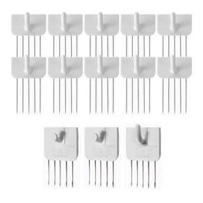 KOKKOPIN U型針插式壁紙掛鉤 10入+一字型針插式強力壁紙掛鉤 2入+U型針插式強力壁紙掛鉤, 1組