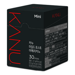 KANU Mini中度烘焙美式黑咖啡隨身包, 0.9g, 30條, 1盒