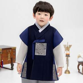 geumdongi hanbok 男童藍星花水孩童韓服套裝AM138+福袋