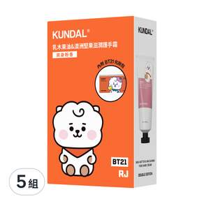 KUNDAL 昆黛爾 BT21 護手霜 爽身粉香 2入, 100ml, 5組