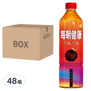 每朝健康 熟藏紅茶 無糖, 650ml, 48瓶