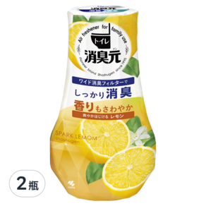 小林製藥 廁所芳香消臭元 檸檬清香, 400ml, 2瓶