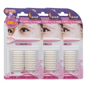 Eye Charm Magic Slim 雙面雙眼皮貼 132p 套組, 單色, 3入