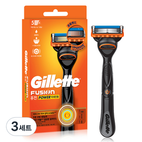 Gillette 吉列 2024 Fusion Power手柄+替換刀片組, 3組