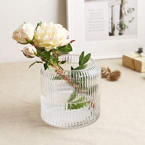 SAMHO GLASS 條紋玻璃花瓶, 單色