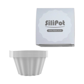 SiliPot 鉑金矽膠烘焙模具 S 6入, 冷灰色, 1組