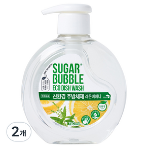 SUGAR BUBBLE 檸檬馬鞭草環保餐具清潔劑, 2個, 750ml