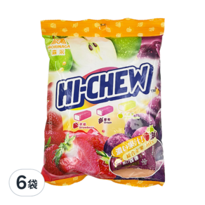 MORINAGA 森永 HI-CHEW 嗨啾 軟糖 綜合水果, 110g, 6袋