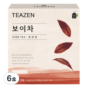 TEAZEN 普洱茶, 0.7g, 100入, 6盒