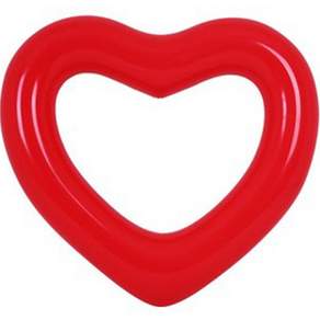 SUNNYWATER 心型充氣泳圈 120cm, 紅色, 1個