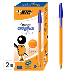 BIC 比克 橘子原味原子筆 0.8mm, 2個, 藍色