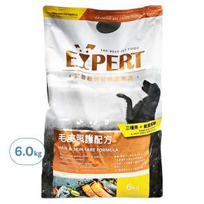 EXPERT 艾思柏 成犬 無穀健康寵食 毛皮維護配方 乾飼料, 三種魚 + 鱉蛋精華, 6kg, 1袋
