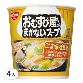 NISSIN 日清 芝麻味噌豆乳湯杯, 13g, 4入