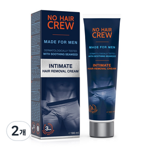 No Hair Crew 男士身體專用脫毛私密霜, 2個, 100ml