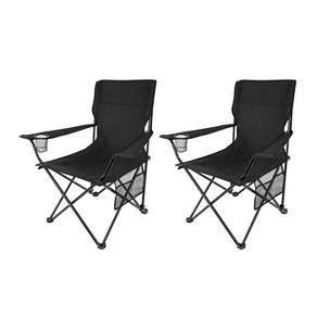 comet 戶外寬版露營椅, 黑色, 2張
