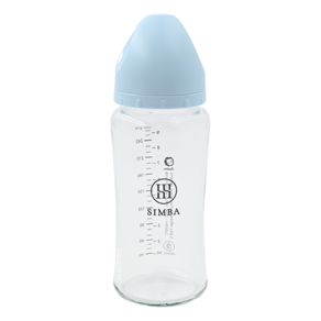 Simba 小獅王辛巴 蘊蜜質金玻璃寬口防脹氣奶瓶 新生專用, 晨藍色, 270ml, 1個
