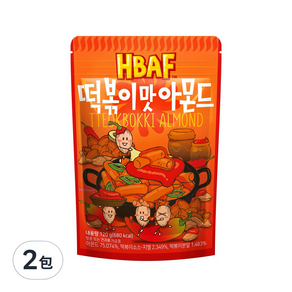 HBAF 杏仁果 辣炒年糕風味, 120g, 2包