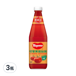 KAGOME 可果美 蕃茄醬 玻璃罐, 700g, 3瓶