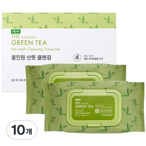 魔法森林[Tony moly] 新款綠茶潔面紙巾套裝, 100張, 10包