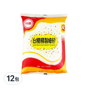 台糖 精製細砂糖, 1kg, 12包