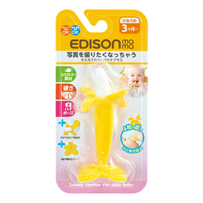 EDISON mama 嬰幼兒趣味香蕉潔牙器 3個月以上, 4片蕉皮直式, 1個