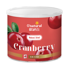 O'natural 歐納丘 純天然整顆蔓越莓乾, 210g, 1罐
