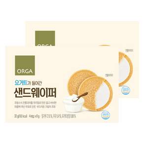 ORGA WHOLE FOODS 夾心薄脆餅, 優格口味, 32g, 2盒