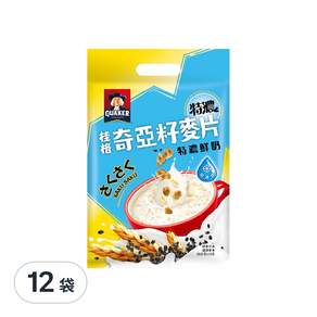 QUAKER 桂格 特濃鮮奶奇亞籽麥片 10包, 280g, 12袋