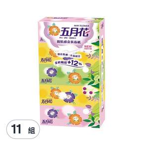 五月花 親肌感面紙 160張, 5盒, 11組