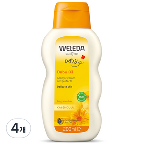 Weleda 金盞花嬰兒無香精油, 200ml, 4個