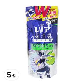 Lenor 蘭諾 運動衣物消臭柔軟精 柑橘, 440ml, 5包