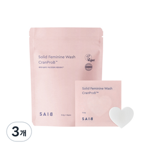 SAIB 愛心造型女性私密固體清潔劑 24片入, 3包, 4.8g