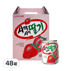 LOTTE 樂天 草莓汁禮盒, 238ml, 48罐