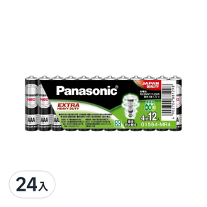 Panasonic 國際牌 錳乾電池黑色 4號, 24入